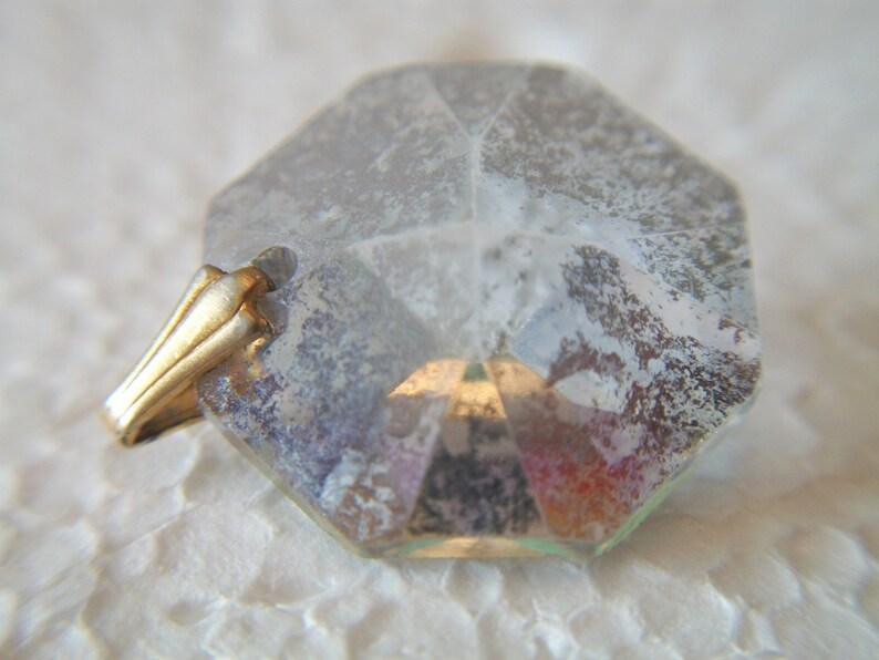 Crystal Octagon Pendant Geometric Shape Faceted Vintage Etsy