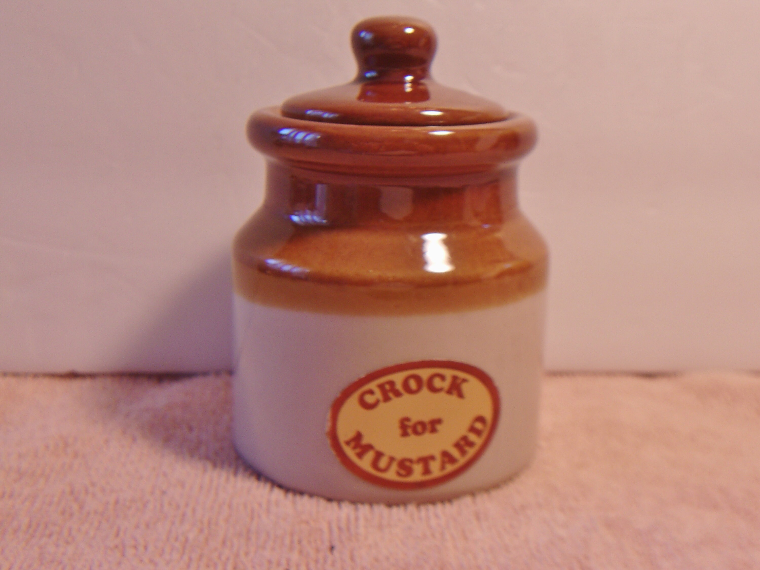 Stoneware Mustard Crock Vintage Kitchen Retro Container Jar Korea
