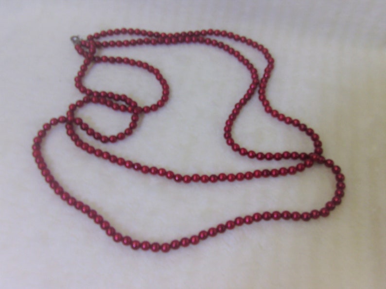 Red Pearl Necklace Vintage Multi Strand Jewelry Fashion Accessories For Mom