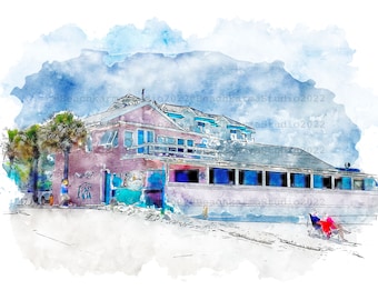 Breakers New Smyrna Beach Watercolor Print: Coastal Seascape Art