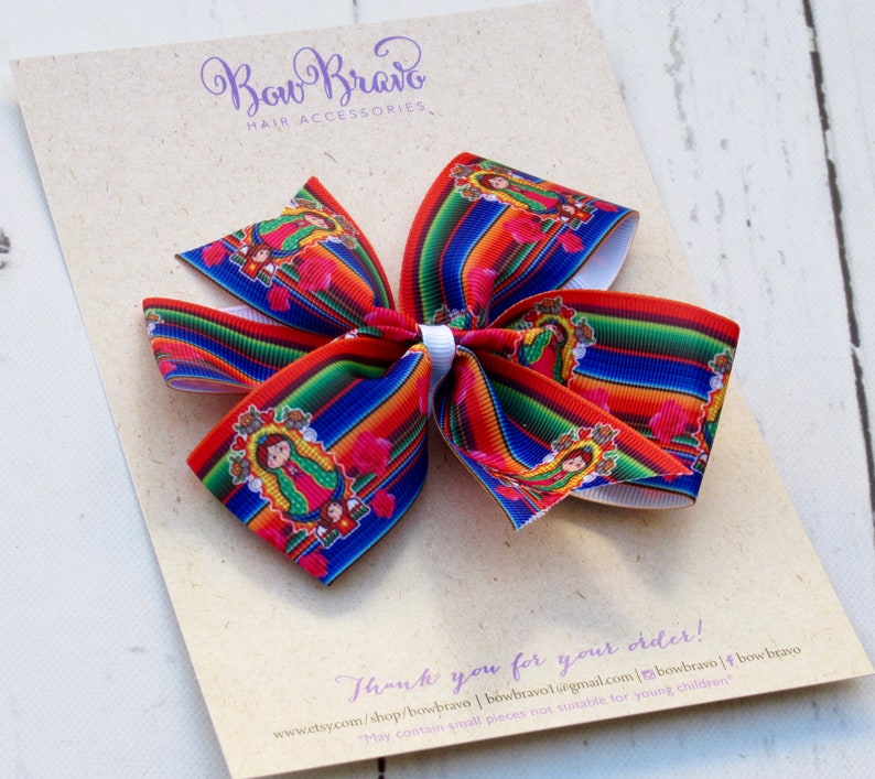 Mexico Themed Hair Bow Mexican Print Bow Mexican Pride Hair Etsy