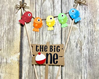 The Big One Cake Topper / Gone Fishing Cake Topper / Ofishally One