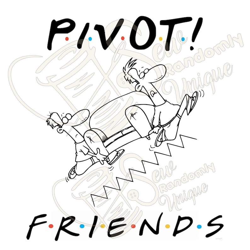 Download Pivot Friends Couch SvG Studio3 PnG PdF and JPg Files | Etsy