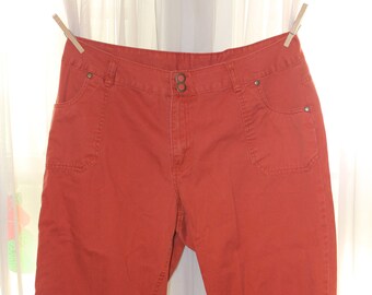 Vintage 1990's Rust Orange Cotton Capri Pants