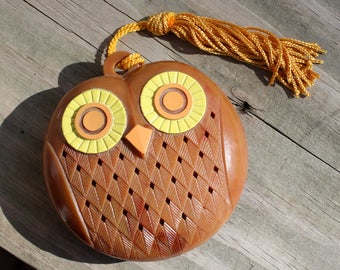 Vintage Avon Owl Potpourri Holder / Sachet / Pomander