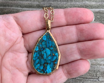 Vintage 1990's Barse Necklace With Turquoise Pendant