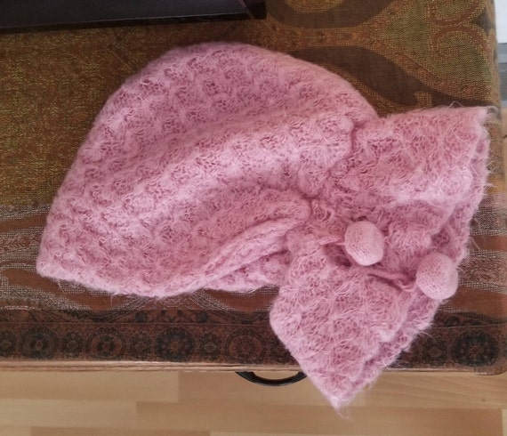 Vintage 1950's - 1960's Dusty Rose Hood / Hat With