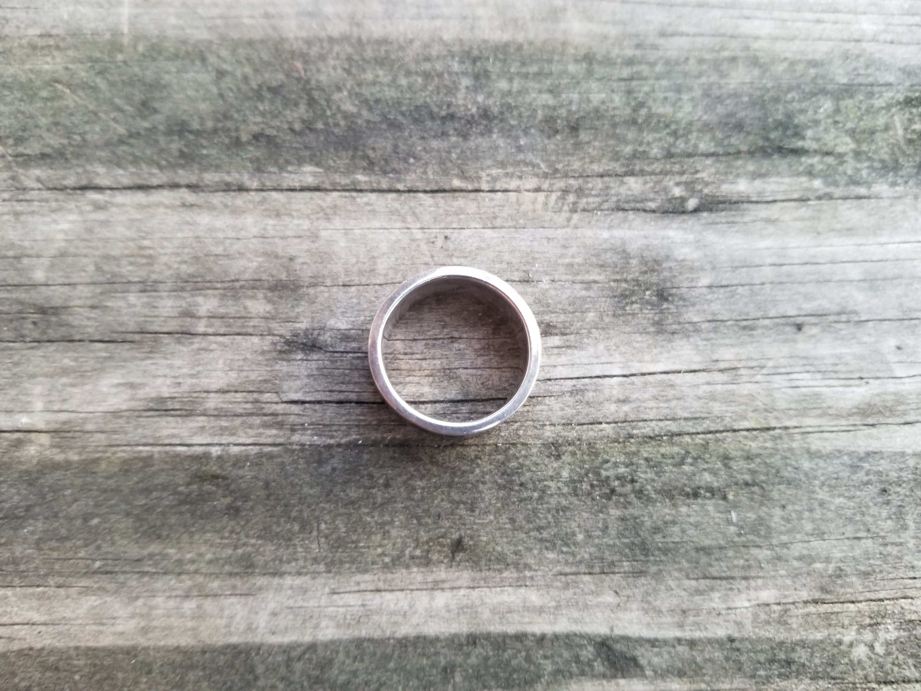 Vintage 1990's Sterling Silver Band / Ring With Black