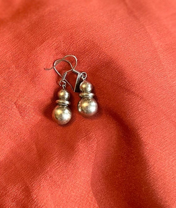 Vintage Taxco Mexico Sterling Silver Dangle Earrin