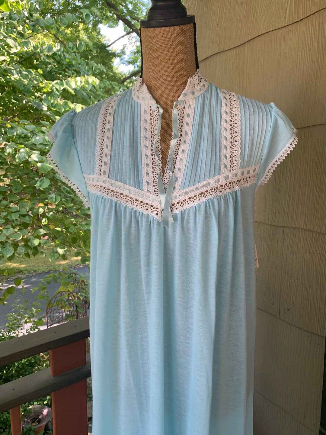Vintage 1970's Ilise Stevens Powder Blue Nightgown With - Etsy