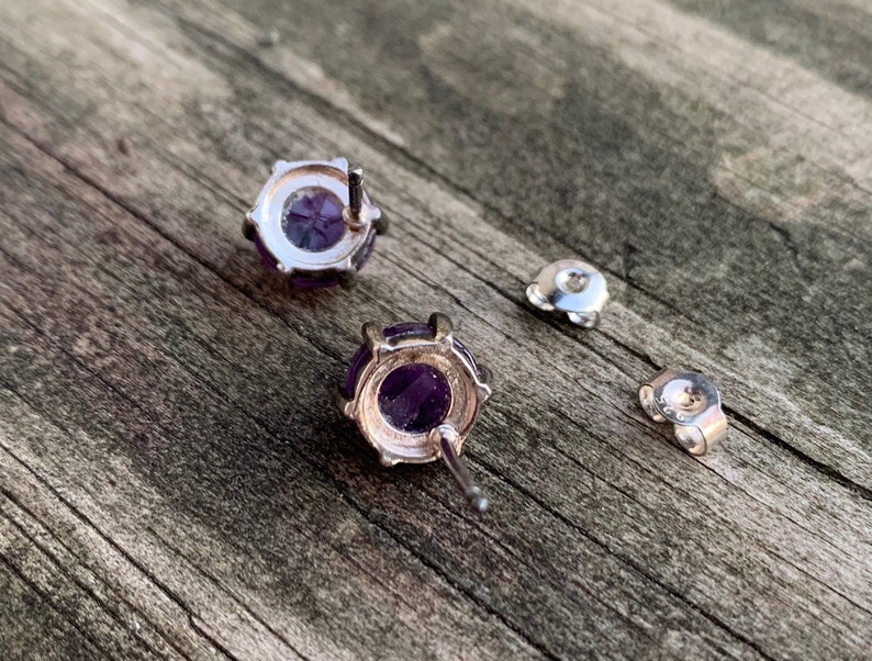 Free Shipping Stunning Vintage 1980/'s Sterling Silver And Amethyst Neckalce And Earring Set
