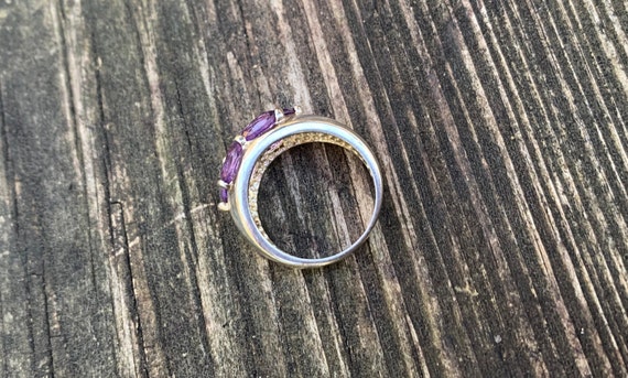 Vintage 1980's Sterling Silver And Amethyst Ring - image 10