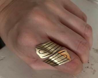 Fabulous Vintage 1960’s Taxco Mexico Sterling Silver Bypass Ring