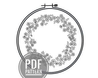 Cherry Blossoms Embroidery Pattern, Flower Embroidery Pattern, Embroidery Pattern