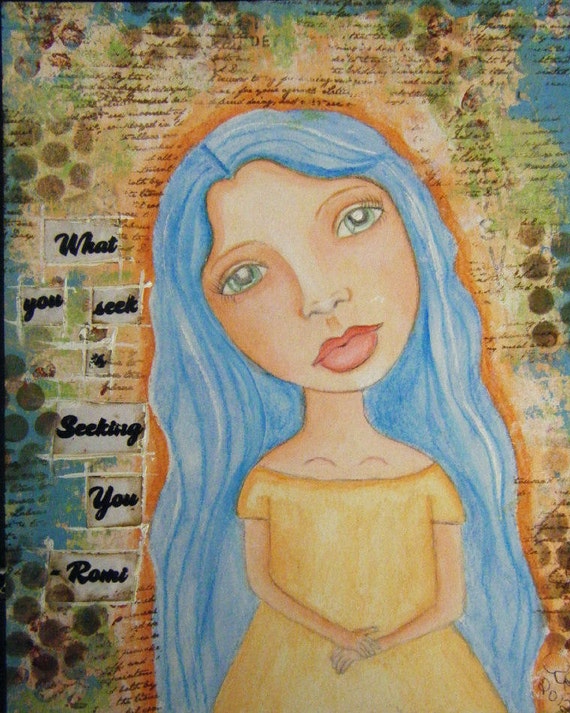 Items similar to Mixed Media Portrait - What you Seek on Etsy