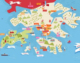 Mappa di Hong Kong per bambini.