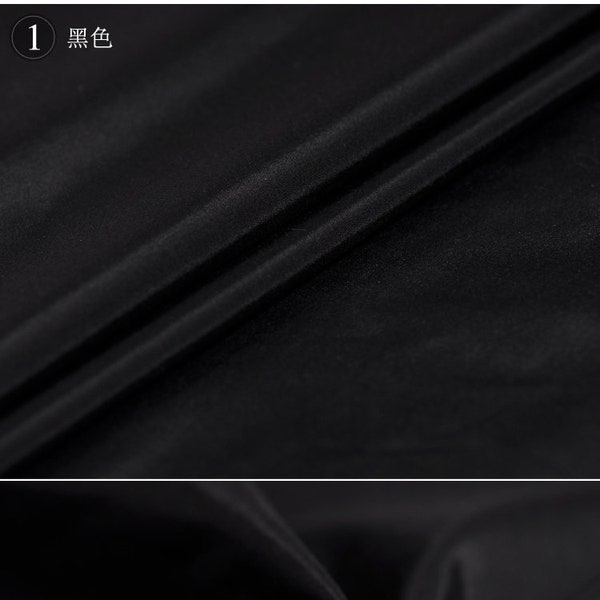 Black 100% Pure Silk Taffeta Fabric for Apparel By The Yard or Meter Width 44 inch 20 Momme