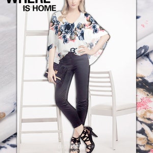 Watercolor Floral Butterfly Print White Silk Cotton Blend Fabric Width 53 inch