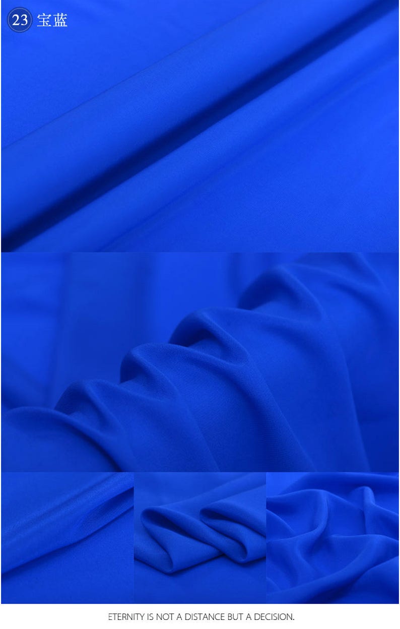 Royal Blue Silk Crepe de Chine Fabric main image 0