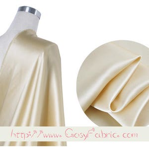 Solid Champagne 100% Pure Silk Charmeuse Fabric Width 44 inch 16 Momme