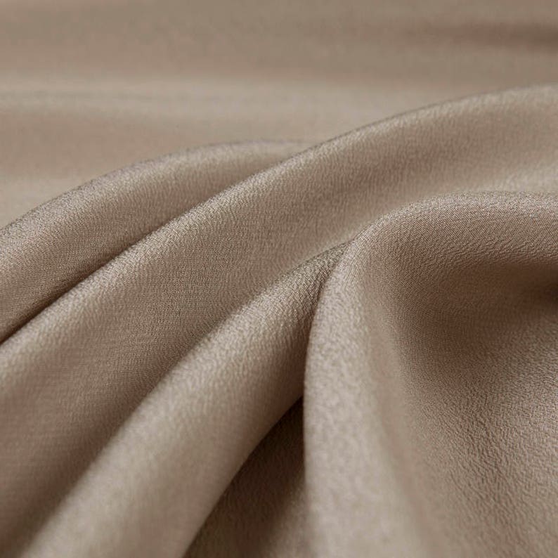 Camel color 100% Silk Crepe de Chine Solid Lining Fabric ...