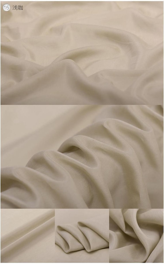 Solid Light Brown Silk Cotton Blend Fabric by the Yard or Etsy