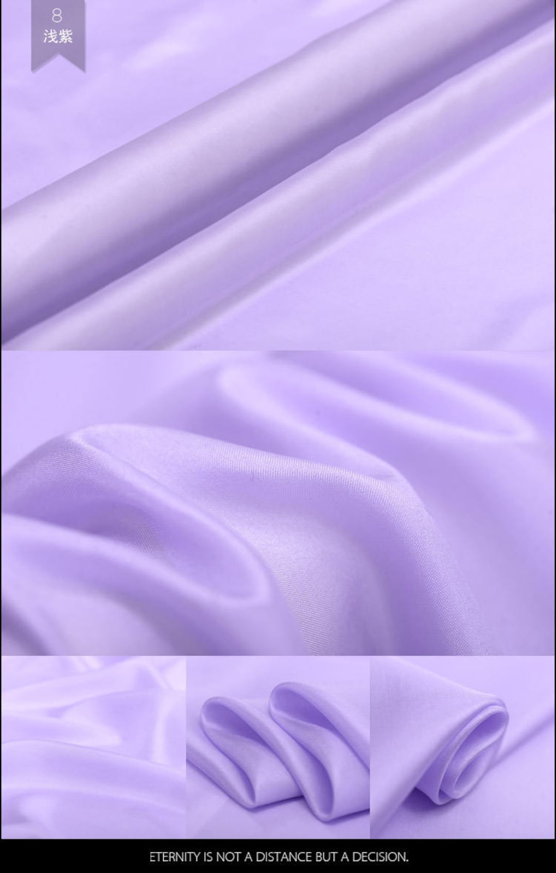 Light Purple 100% Pure Silk Habotai Lining Fabric by the Yard or