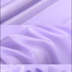 Light Purple 100% Pure Silk Habotai Lining Fabric By The Yard or Metre Width 55 inch 8 Momme