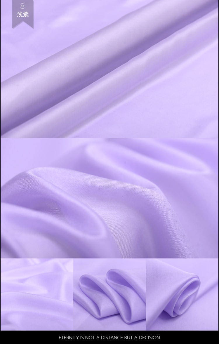 Light Purple 100% Pure Silk Habotai Lining Fabric by the Light Purple 100% Pure Silk Habotai Lining Fabric by the
