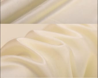 Light Beige 100% Pure Silk Habotai Lining Fabric By The Yard or Metre Width 43 inch 10 Momme