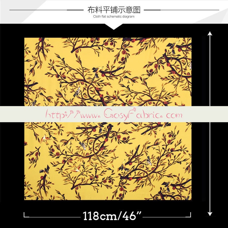 Butterfly Print Navy Blue Stretch Silk Satin Apparel Fabric Width 46 inch