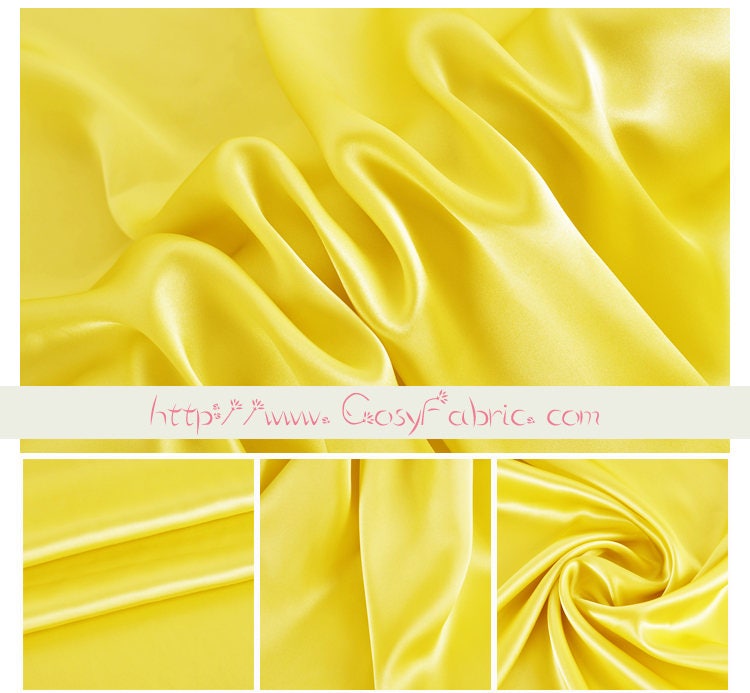 Solid Bright Yellow 100% Pure Silk Charmeuse Fabric Width 44 - Etsy