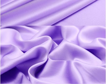 Solid  Light Purple Stretch Silk Lining Fabric By The Yard or Metre Width 55 inch 16m/m