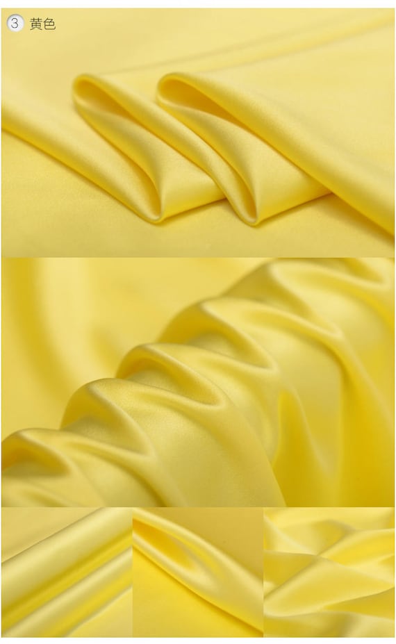 Gelb Stretch Seide Elastic Satin Stoff Breite 135 cm