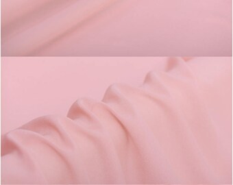 Solid Pale Pink 100% Silk Crepe de Chine Fabric By The Yard or Metre Width 55 inch 16 Momme