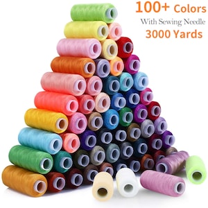 Polyester Sewing Thread 3000 yards per spool - 100 COLORS Durable Thread