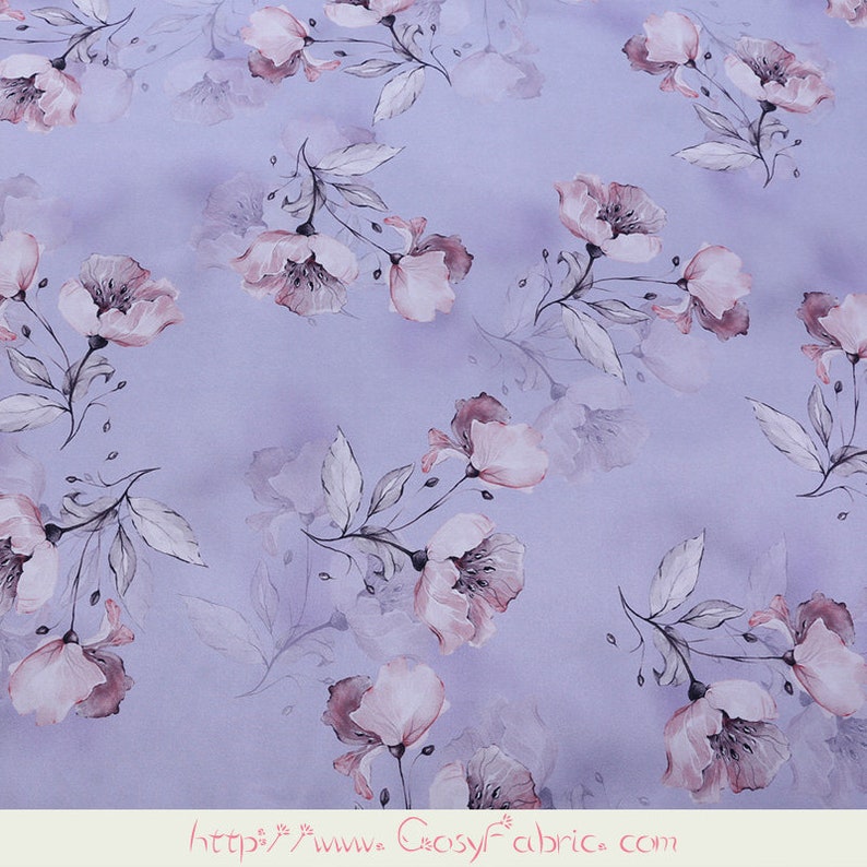 Pastel Floral Print Real Silk Fabric Stretch Charmeuse Fabrics | Etsy