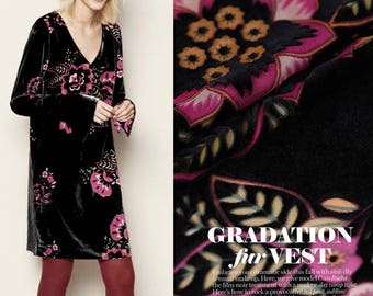 Black Silk etched-out Velvet Apparel Fabric with Exotic Floral Pattern