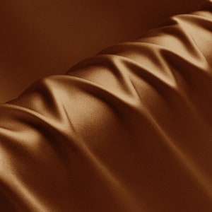 Coffee Charmeuse Fabric - 100% Pure Silk Solid Fabrics for Fashion Width 44 inch 16 Momme