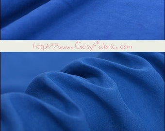 Royal Blue Silk Linen Blend Fabric Solid Sand Wash Fabrics for Sewing Width 44 inch 34 Momme