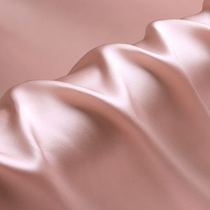 Silver Pink Silk Charmeuse Fabric - 100% Pure Silk Solid Fabrics for Fashion Width 44 inch 16 Momme