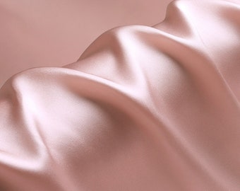 Silver Pink Silk Charmeuse Fabric - 100% Pure Silk Solid Fabrics for Fashion Width 44 inch 16 Momme
