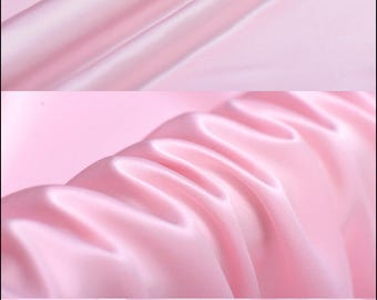 Solid Pink Silk Charmeuse Fabric By The Yard or Metre Width 44 inch 16 Momme