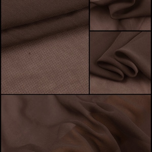 Cotton Crepe Chocolate Brown Fabric remnant-145cmx120cm Plain Fabric Coarse  Fabric Material Fashion Upholstery Vintage Supply 
