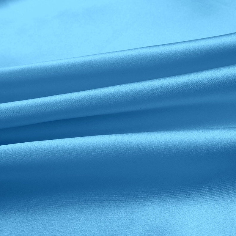 Pale Blue Real Silk Fabric Charmeuse Crepe Fabric for Sewing Clothing Width 44 inch 16 Momme image 3