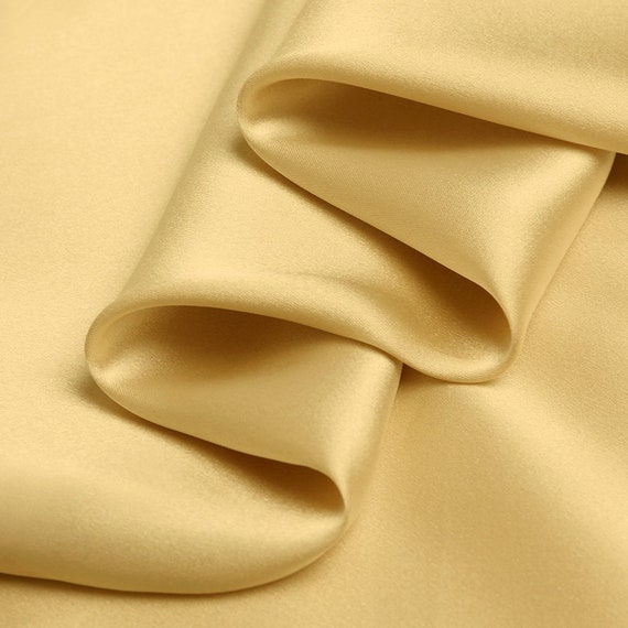 Golden Real Silk Fabric Gold Charmeuse Crepe Fabrics Cloth for