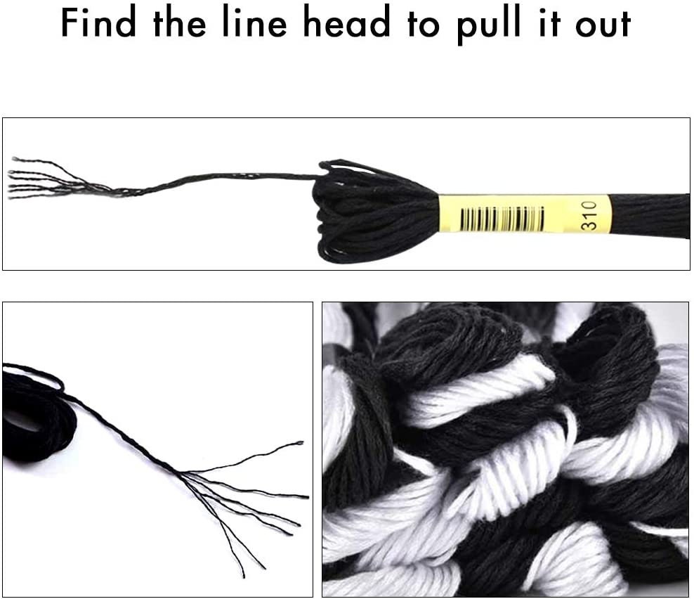 310 5200 Embroidery Floss Black White Floss Polyester Etsy