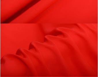 Solid Red 100% Silk Crepe de Chine Fabric By The Yard or Metre Width 55 inch 16 Momme