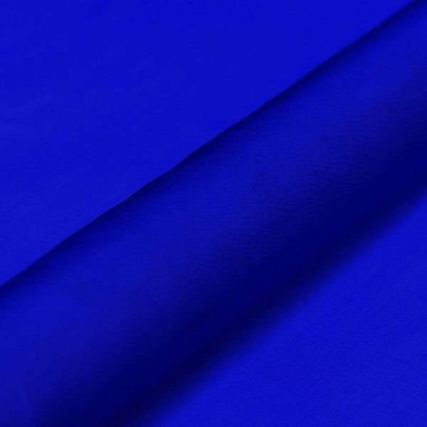 Tissu Chiffon Mousseline de 100% Soie Bleu royal Tissus d'été au Mètre