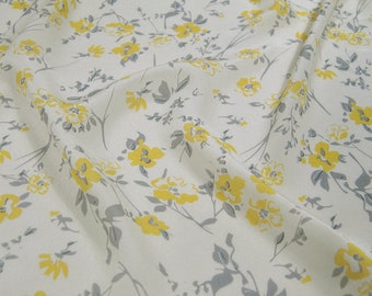 Floral Leaf Print 100% Pure Silk Fabric Crepe de Chine Fabrics Cloth for Sewing Width 53 inch